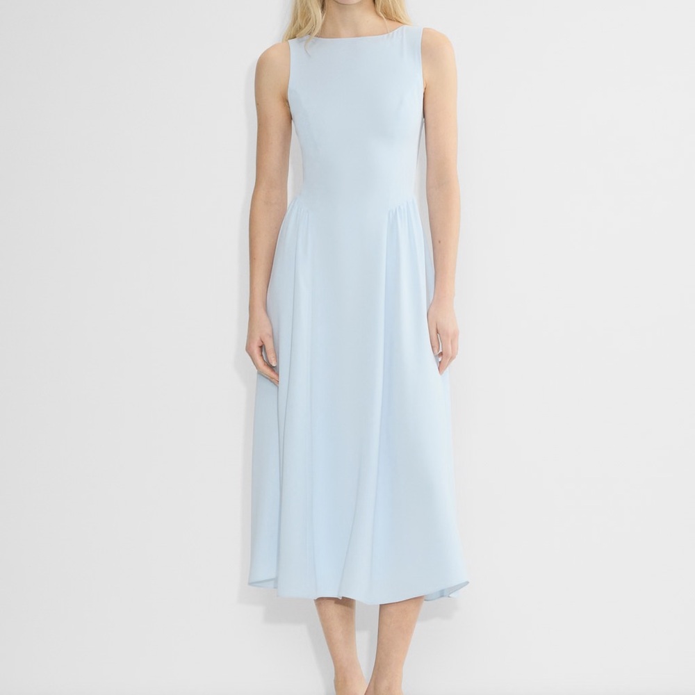 Aritzia Ode Dress - Powder Blue (Glimmer) Sleeveless Midi Dress